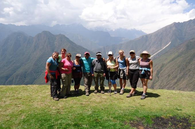 With a group in Inca Trail to Machu Picchu